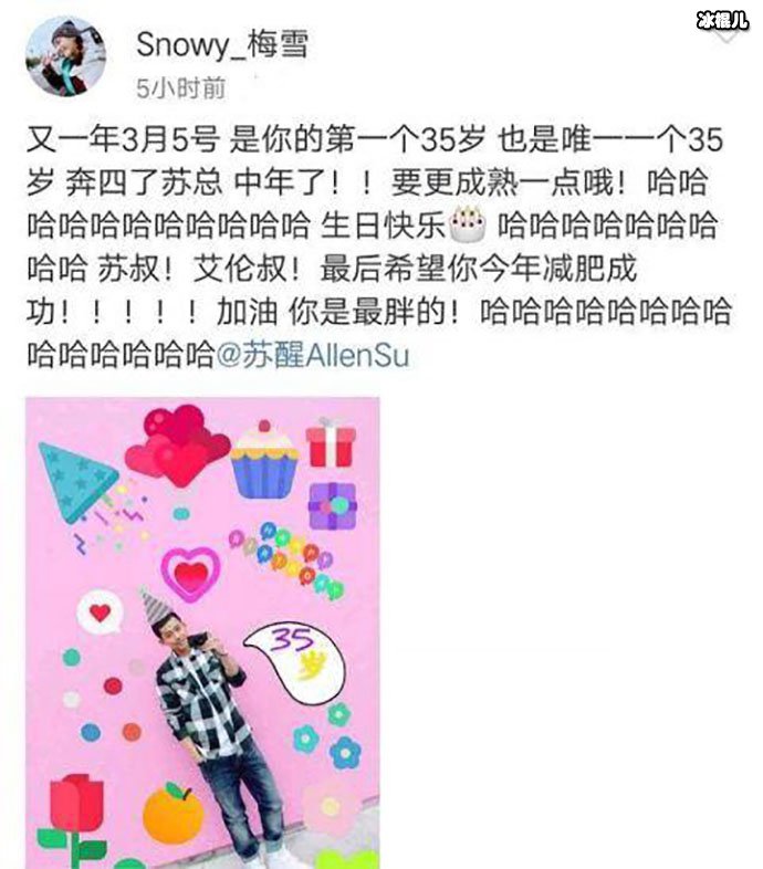 网友梅雪发文